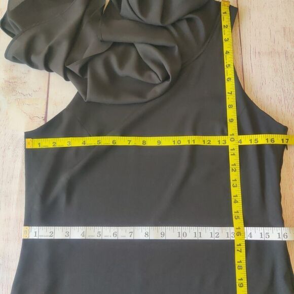Forever 21 black chiffon overlay sheath dress sz M - Picture 8 of 10